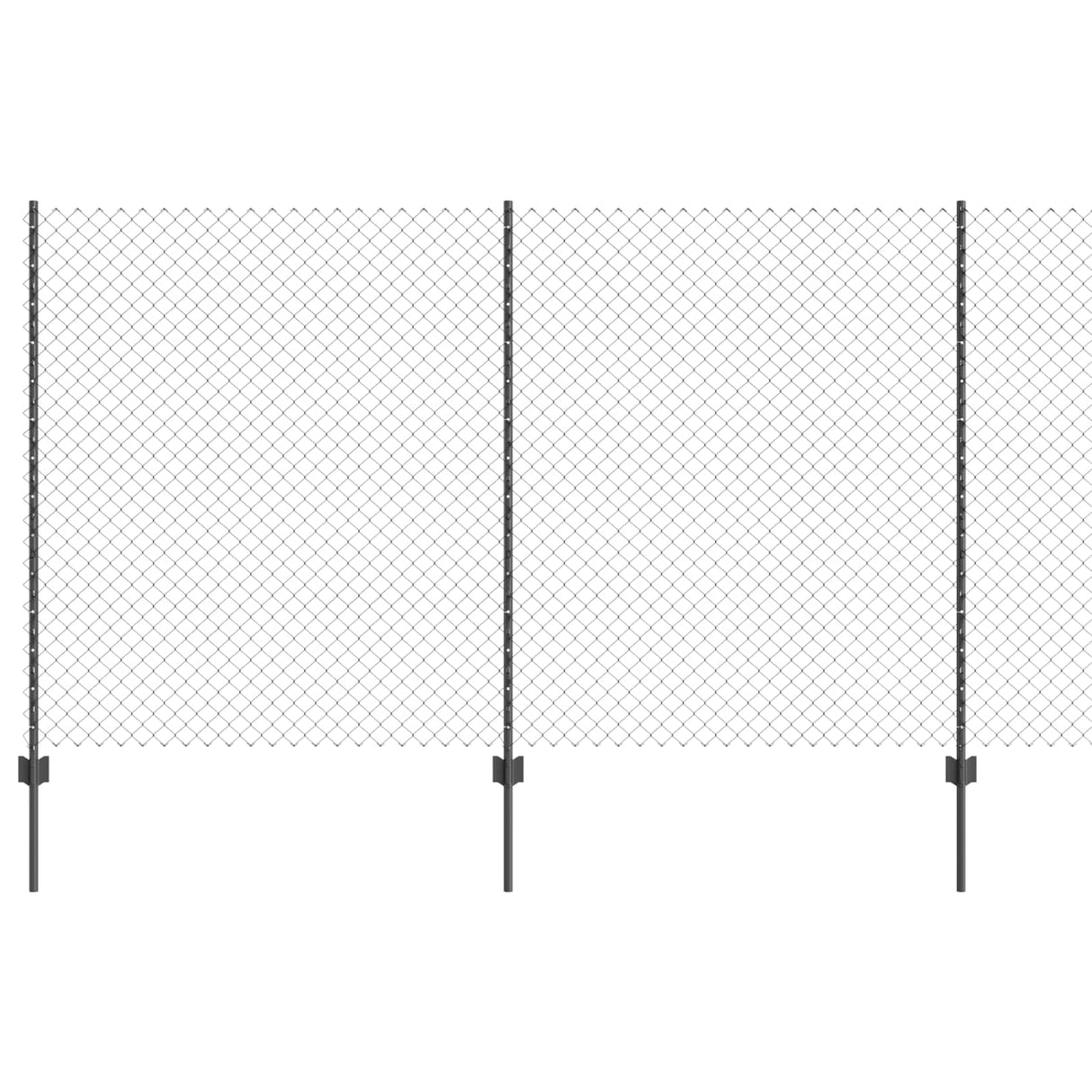 Vidaxl hek met paal grijs 1,4 x 10 m staal en pvc