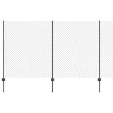 Vidaxl hek met paal grijs 1,4 x 10 m staal en pvc