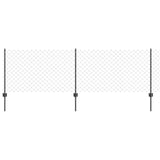 Vidaxl hek met paal grijs 0,8 x 10 m staal en pvc