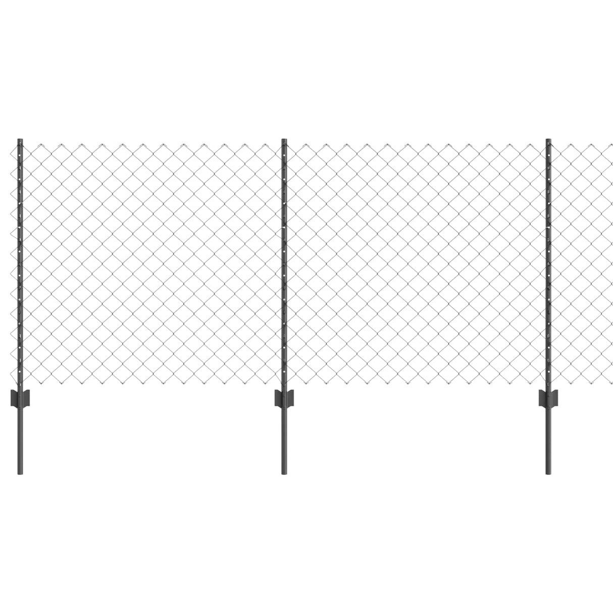 Vidaxl hek met paal grijs 1 x 10 m staal en pvc