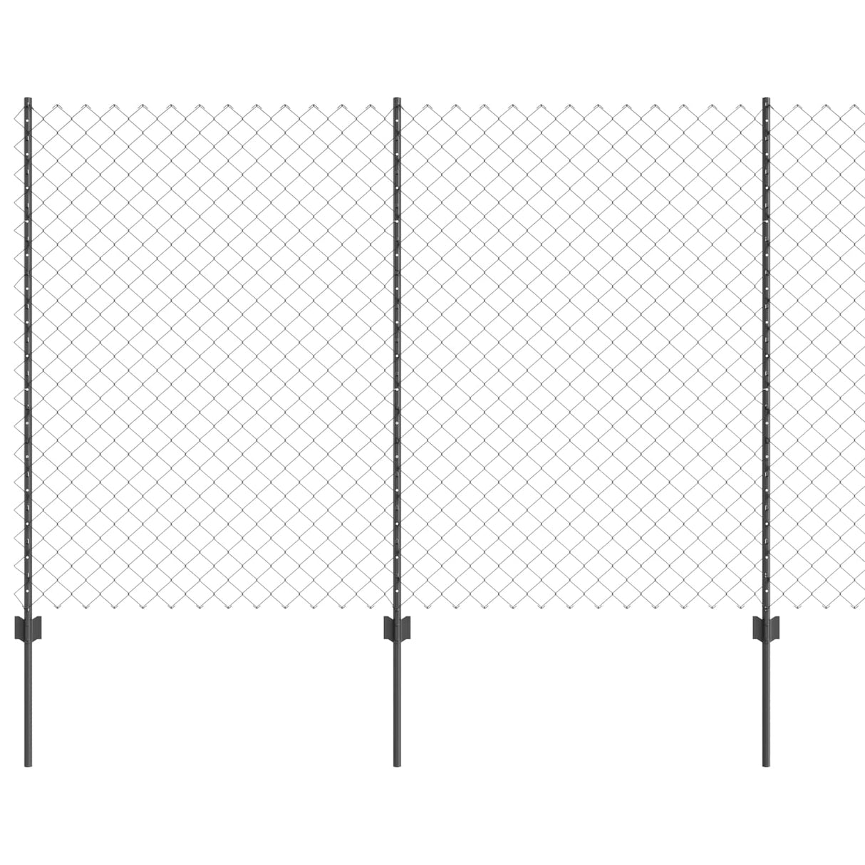 Vidaxl hek met paal grijs 1,5 x 10 m staal en pvc