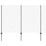 Vidaxl hek met paal grijs 1,5 x 10 m staal en pvc