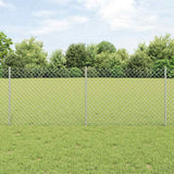 Vidaxl hek met paal zilver 0,8 x 10 m staal