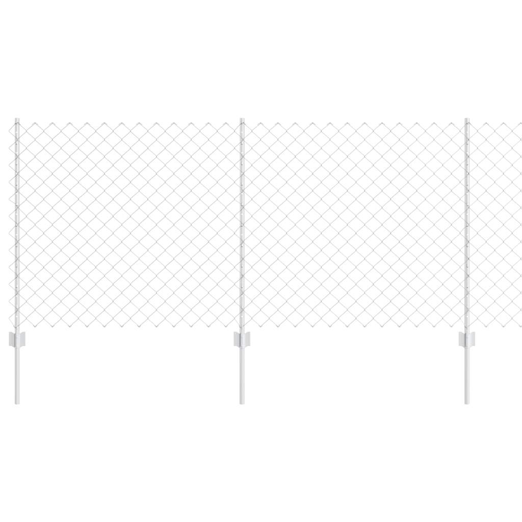 Vidaxl hek met paal zilver 1 x 10 m staal