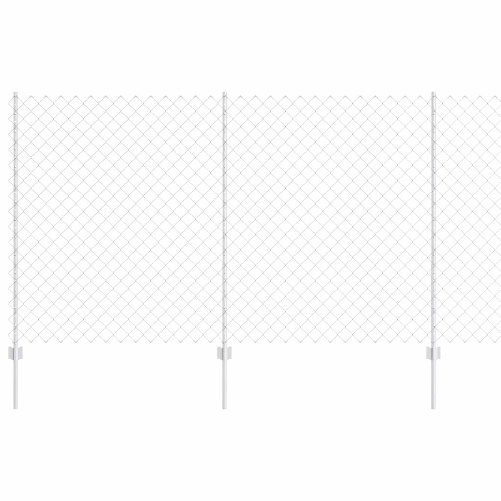 Vidaxl hek met paal zilver 1,4 x 10 m staal