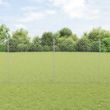Vidaxl hek met paal zilver 1,6 x 10 m staal