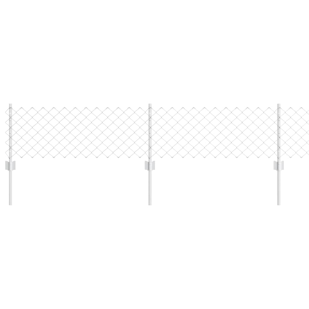Vidaxl hek met paal zilver 0,4 x 25 m staal