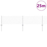 Vidaxl hek met paal zilver 0,4 x 25 m staal