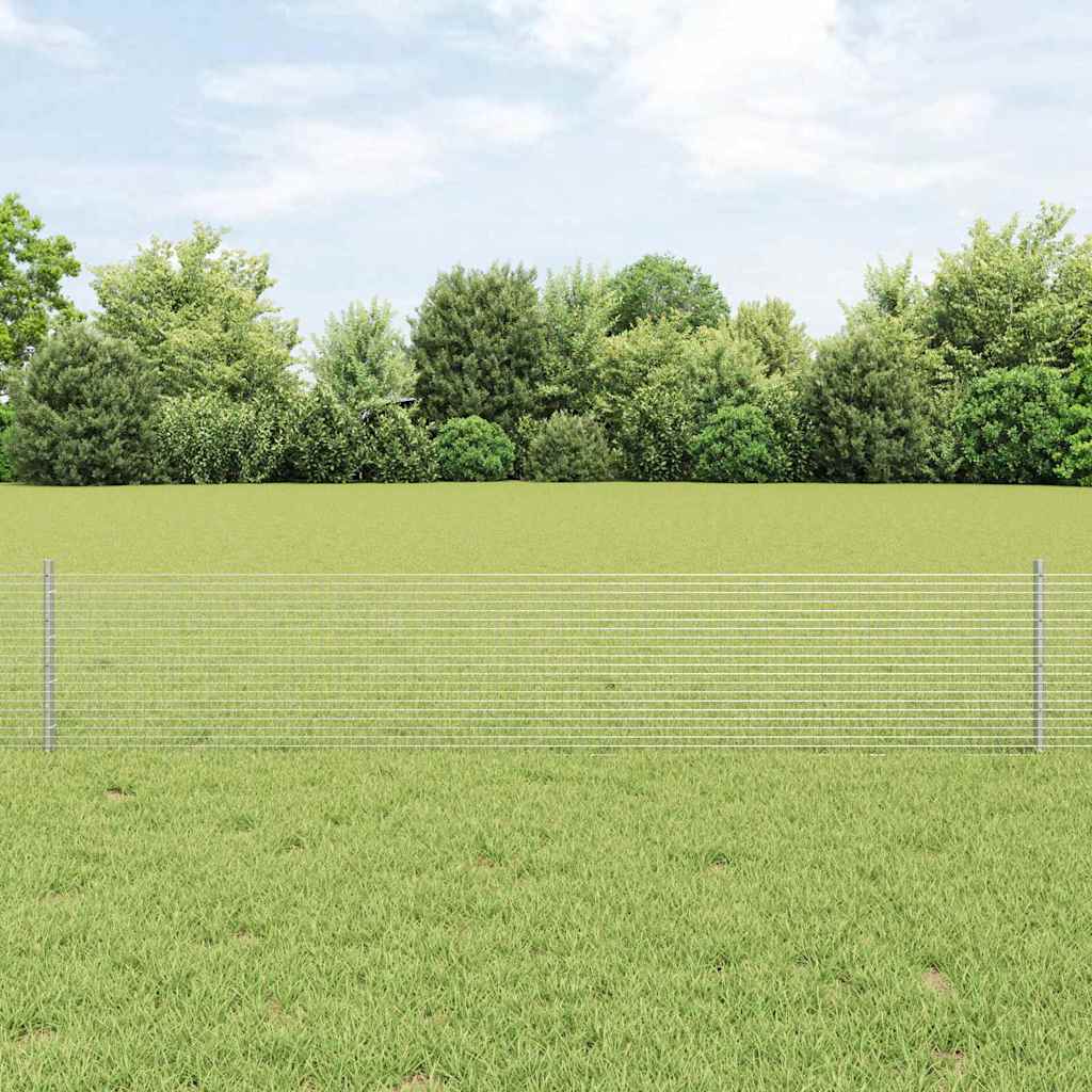 Vidaxl hek met paal zilver 0,4 x 10 m staal