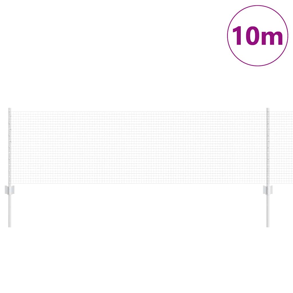 Vidaxl hek met paal zilver 0,6 x 10 m staal