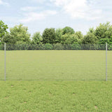 Vidaxl hek met paal zilver 0,8 x 10 m staal