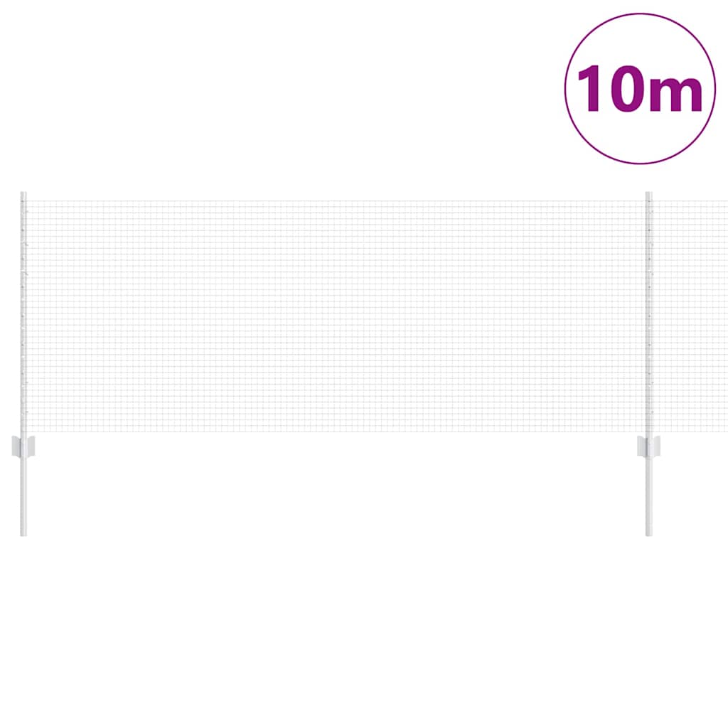 Vidaxl hek met paal zilver 0,8 x 10 m staal