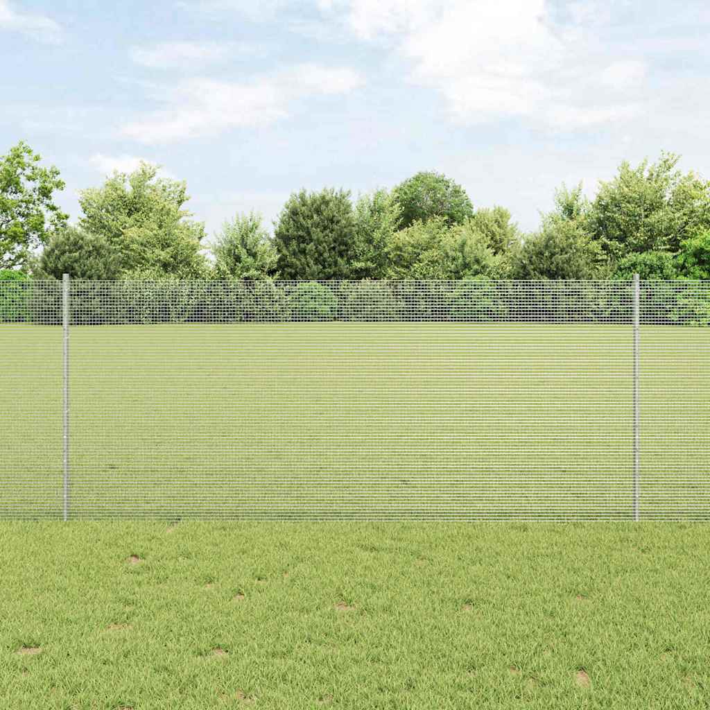 Vidaxl hek met paal zilver 1 x 10 m staal