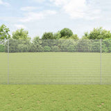 Vidaxl hek met paal zilver 1,5 x 10 m staal