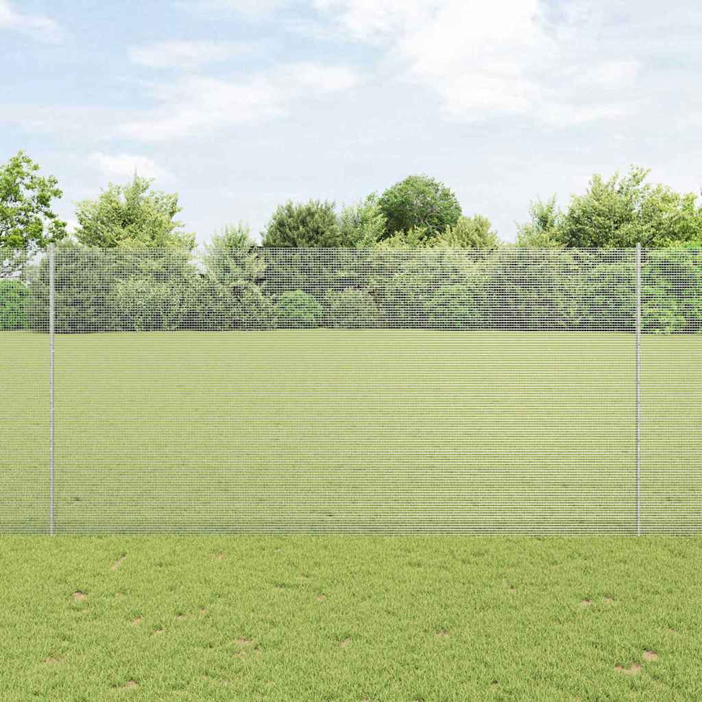 Vidaxl hek met paal zilver 1,6 x 10 m staal