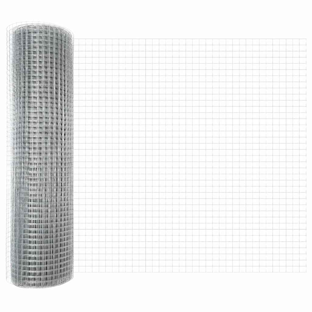 Vidaxl hek met paal zilver 0,4 x 25 m staal