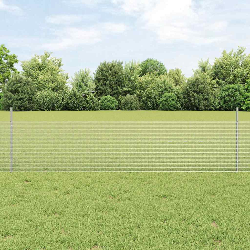 Vidaxl hek met paal zilver 0,5 x 25 m staal