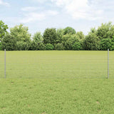 Vidaxl hek met paal zilver 0,5 x 25 m staal
