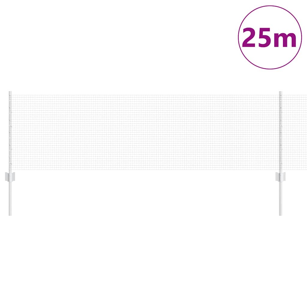 Vidaxl hek met paal zilver 0,6 x 25 m staal