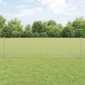 Vidaxl gelast draadhek met palen 25 x 0,6 m gegalvaniseerd staal mesh