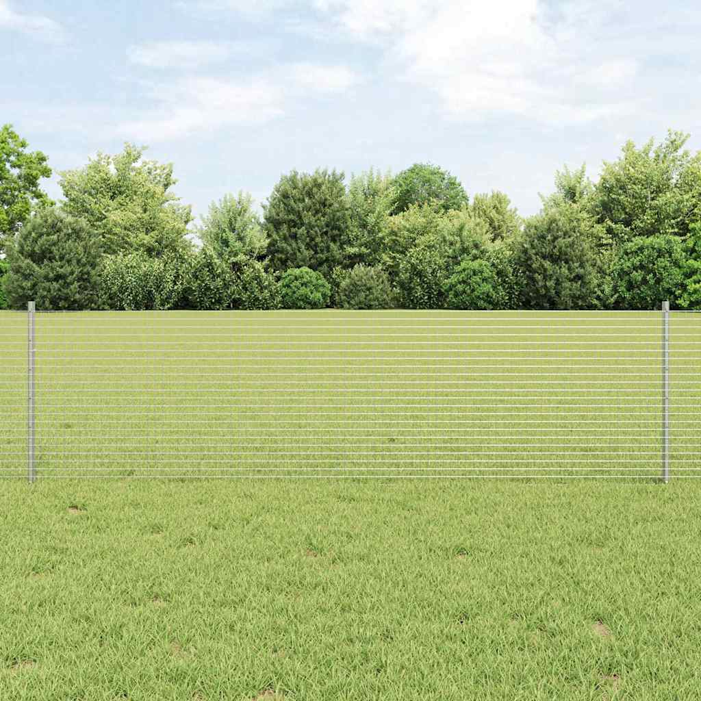 Vidaxl hek met paal zilver 0,6 x 25 m staal