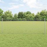 Vidaxl hek met paal zilver 0,8 x 25 m staal