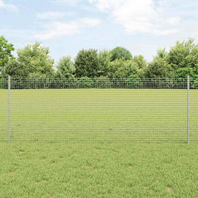Vidaxl gelast draadhek met palen 25 x 0,8 m gegalvaniseerd staal mesh