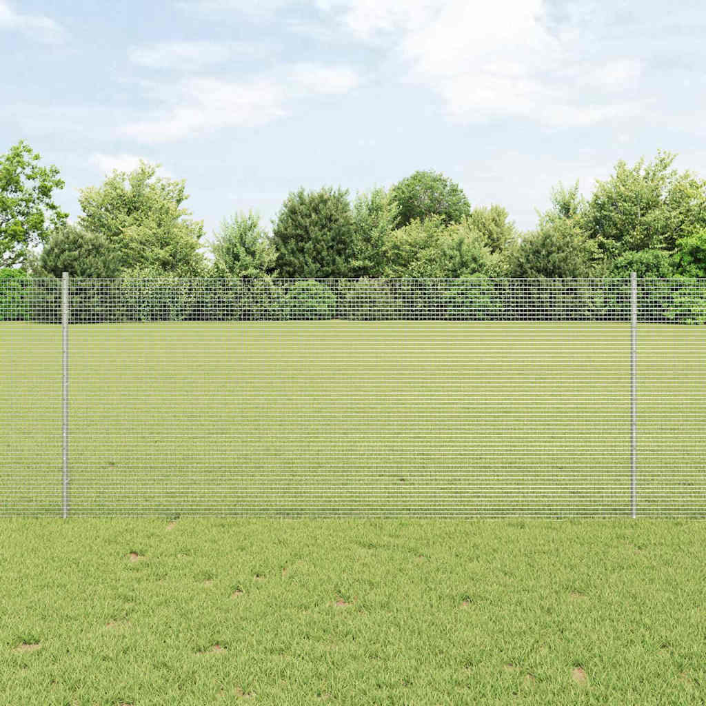 Vidaxl hek met paal zilver 1 x 25 m staal