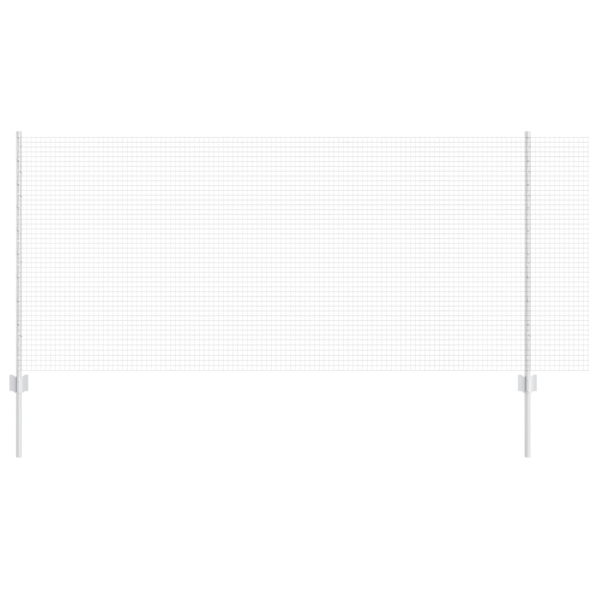 Vidaxl hek met paal zilver 1 x 25 m staal