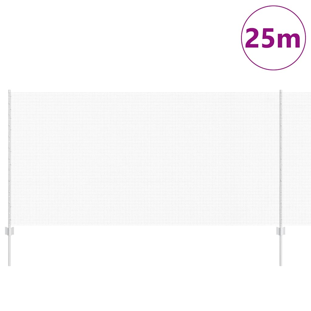 Vidaxl hek met paal zilver 1,2 x 25 m staal