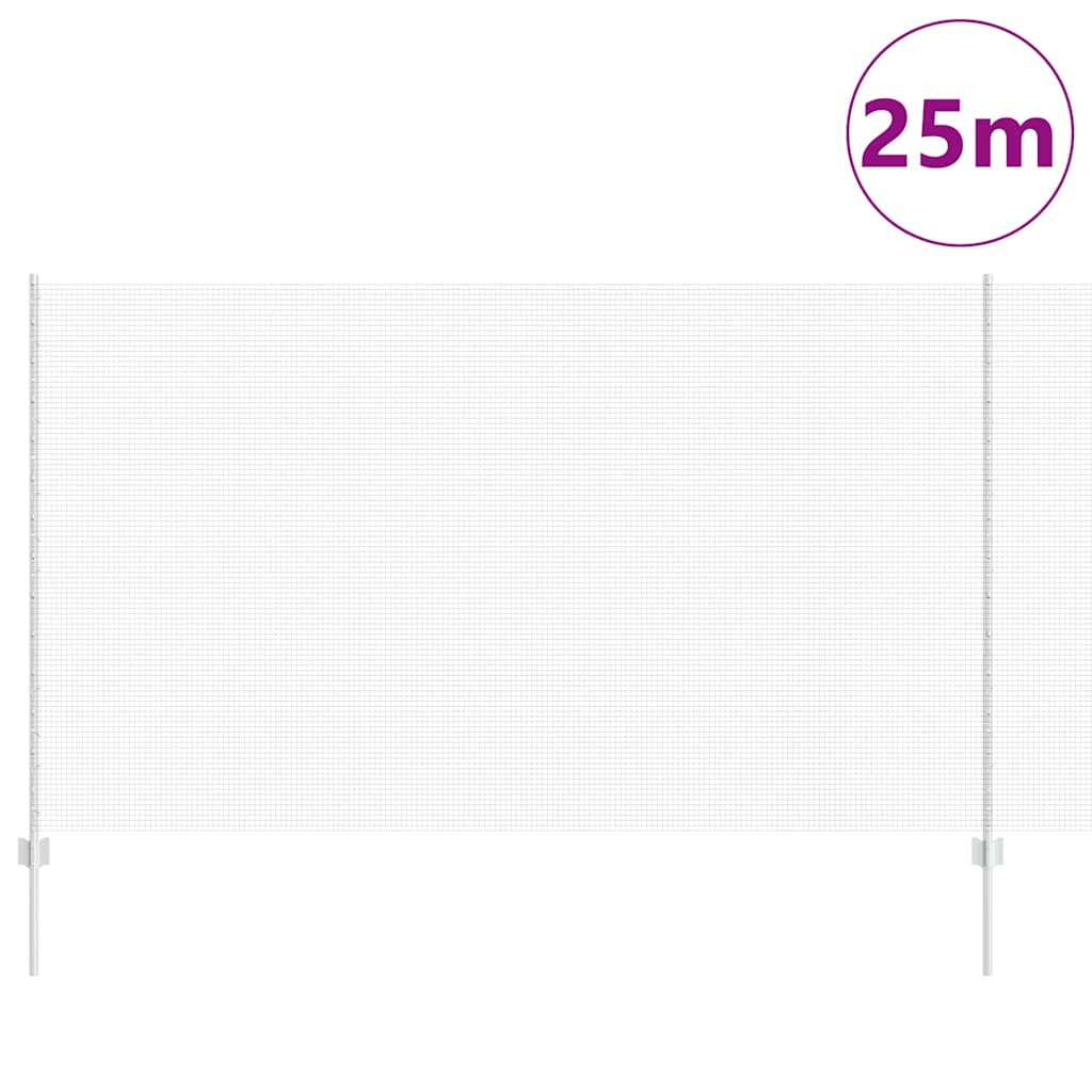 Vidaxl hek met paal zilver 1,4 x 25 m staal