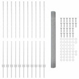 Vidaxl hek met paal zilver 1,4 x 25 m staal