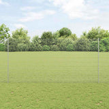 Vidaxl hek met paal zilver 1,5 x 25 m staal
