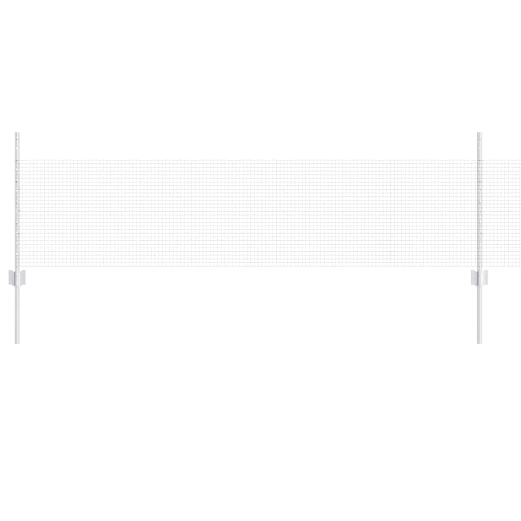 Vidaxl hek met paal zilver 0,5 x 50 m staal