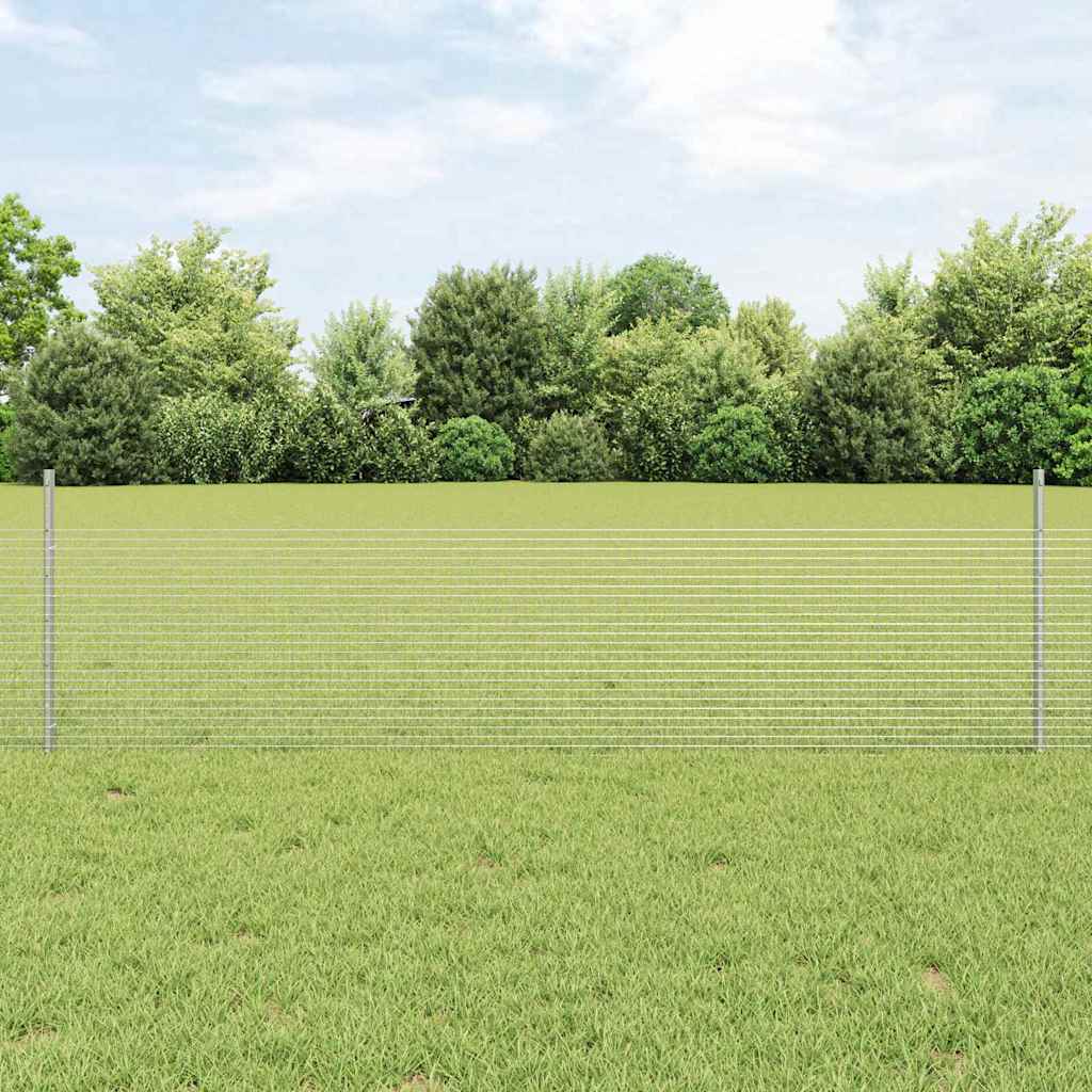 Vidaxl hek met paal zilver 0,5 x 50 m staal