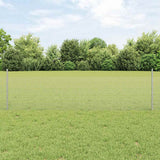 Vidaxl hek met paal zilver 0,5 x 50 m staal