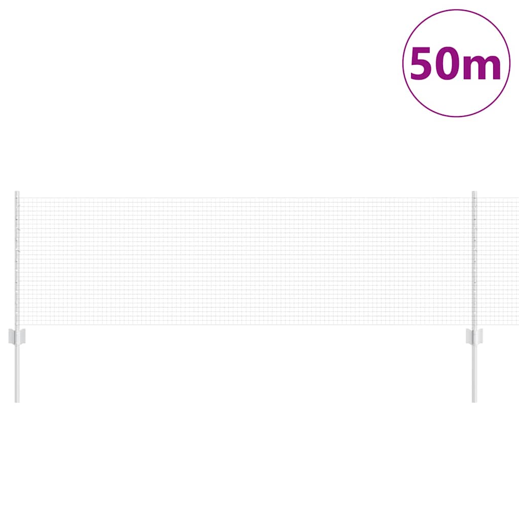Vidaxl hek met paal zilver 0,6 x 50 m staal