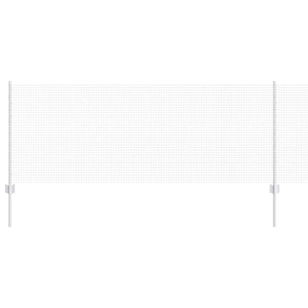 Vidaxl hek met paal zilver 0,8 x 50 m staal