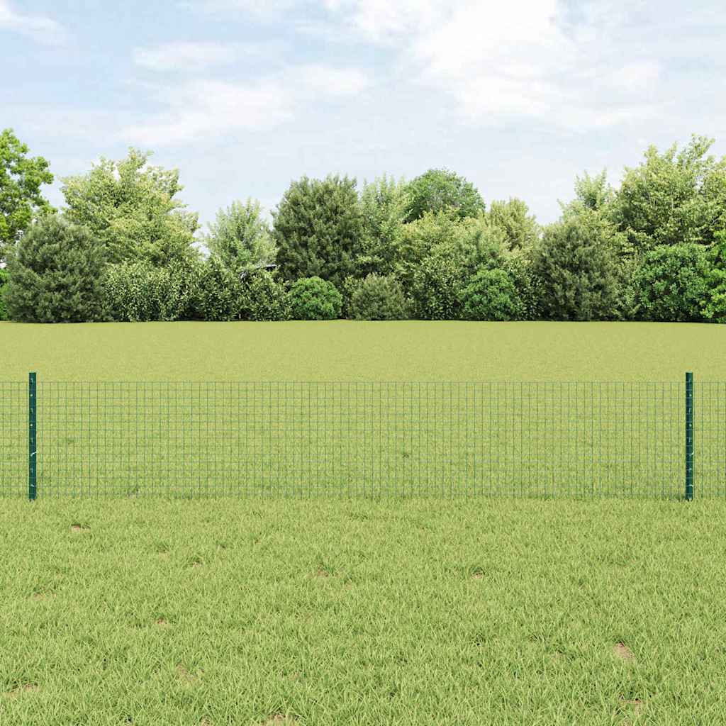 Vidaxl hek met paal groen 0,4 x 10 m staal en pvc
