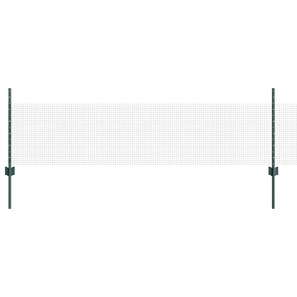 Vidaxl hek met paal groen 0,5 x 10 m staal