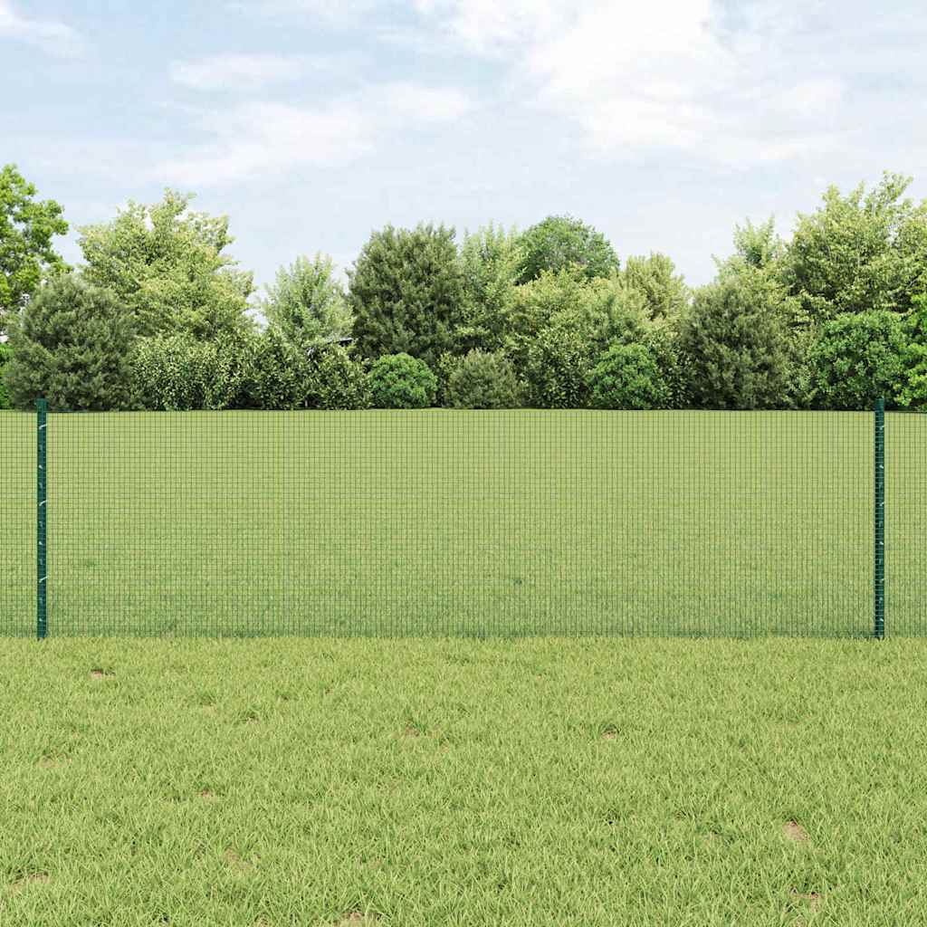 Vidaxl hek met paal groen 0,6 x 10 m staal en pvc