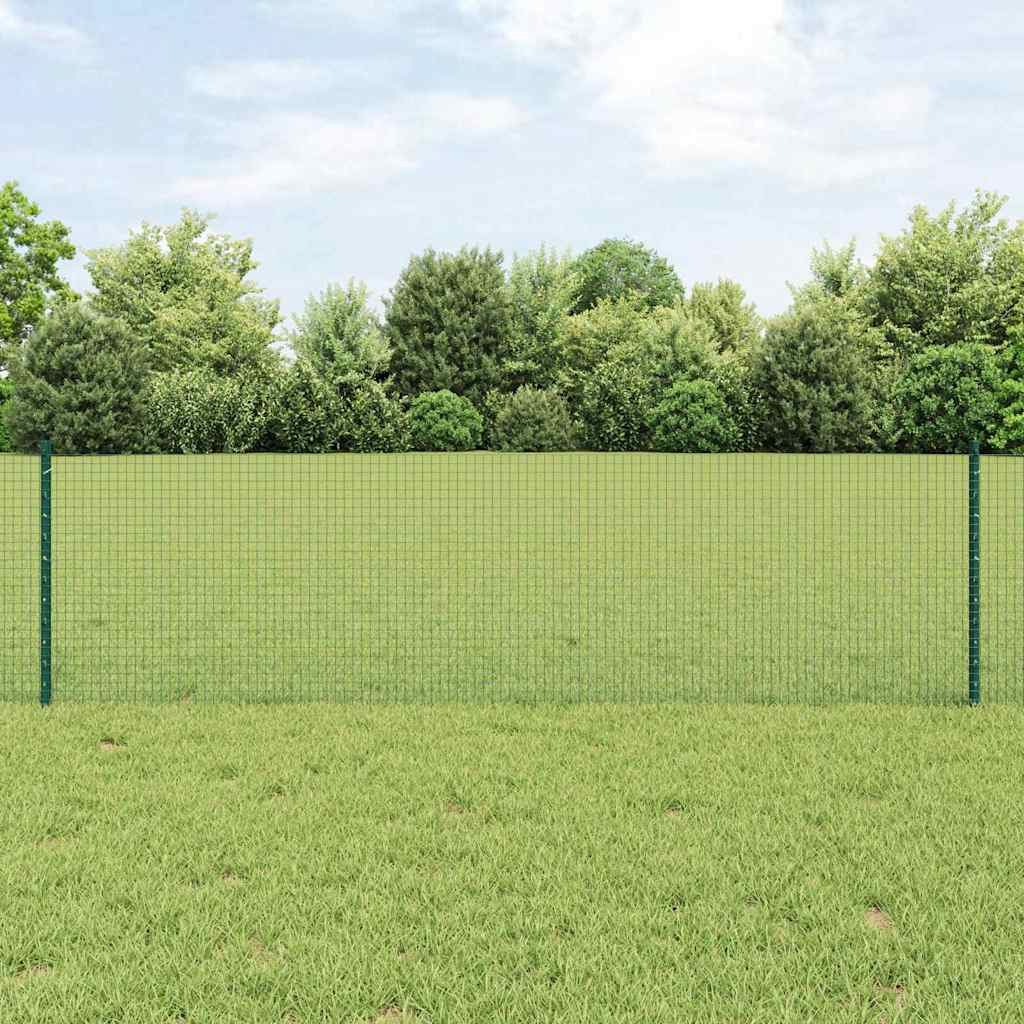 Vidaxl hek met paal groen 0,6 x 10 m staal en pvc