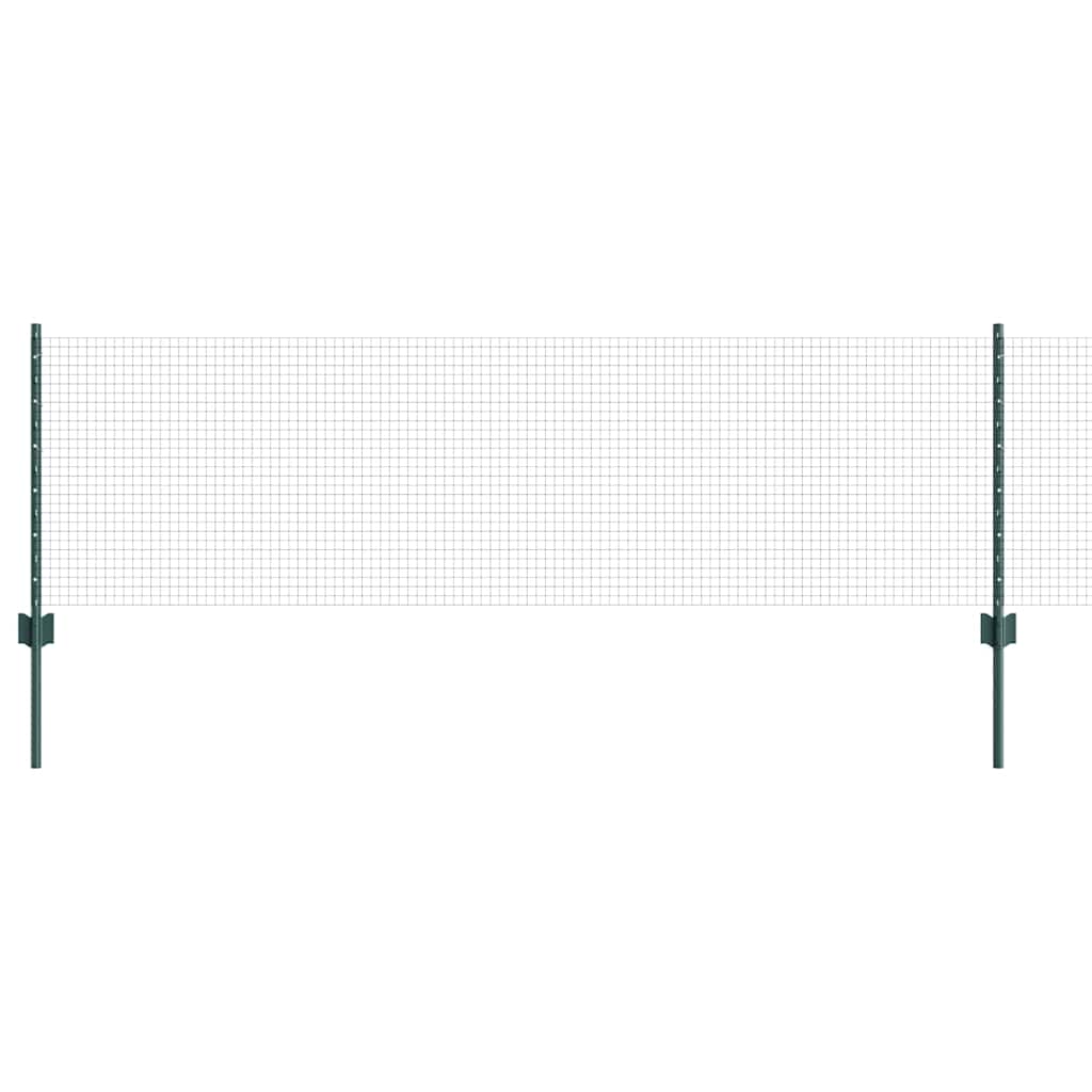 Vidaxl hek met paal groen 0,6 x 10 m staal en pvc
