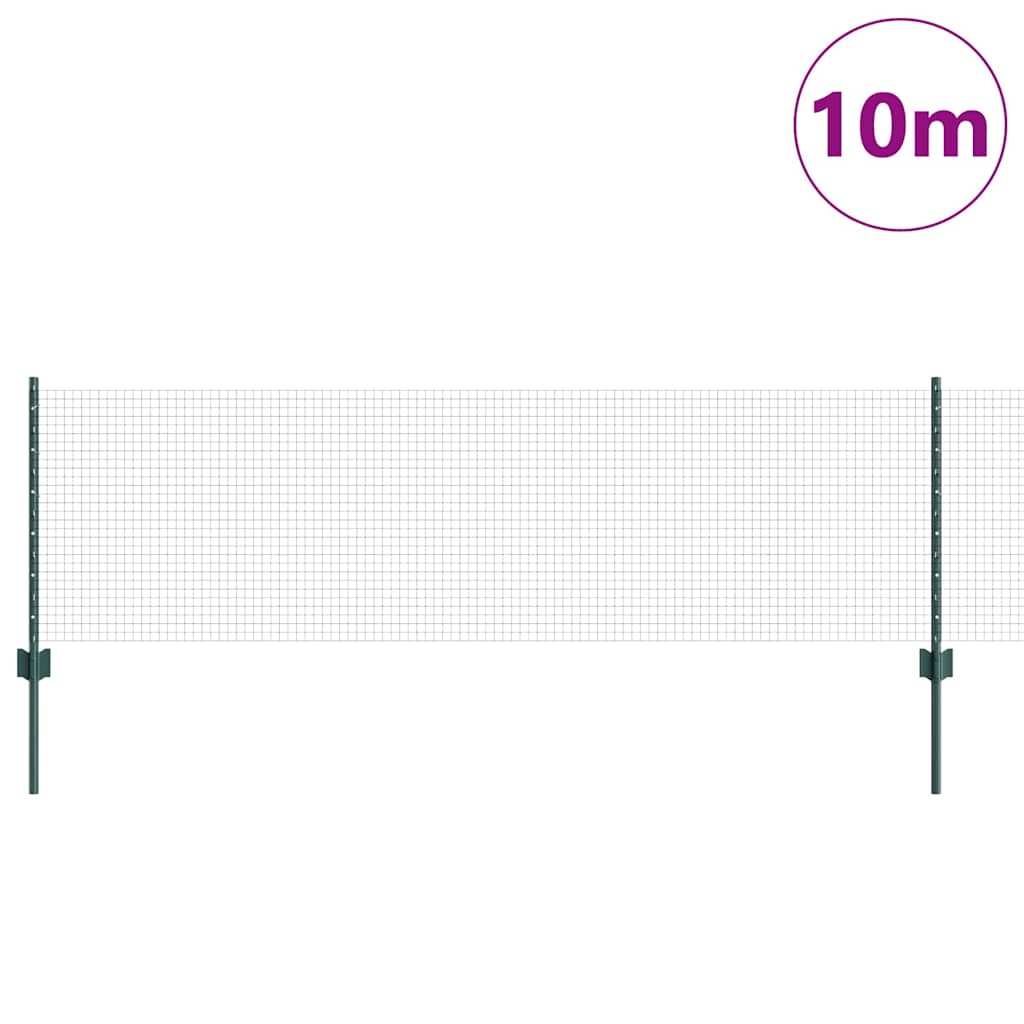 Vidaxl hek met paal groen 0,6 x 10 m staal en pvc