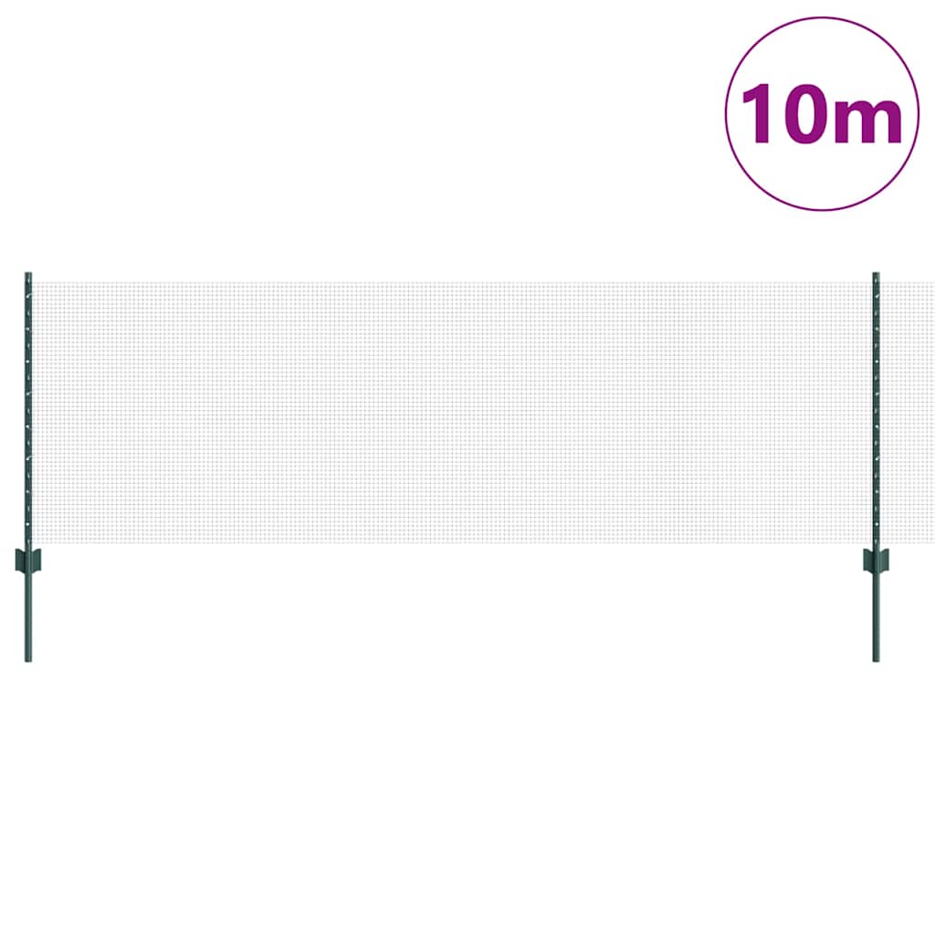Vidaxl hek met paal groen 0,8 x 10 m staal en pvc
