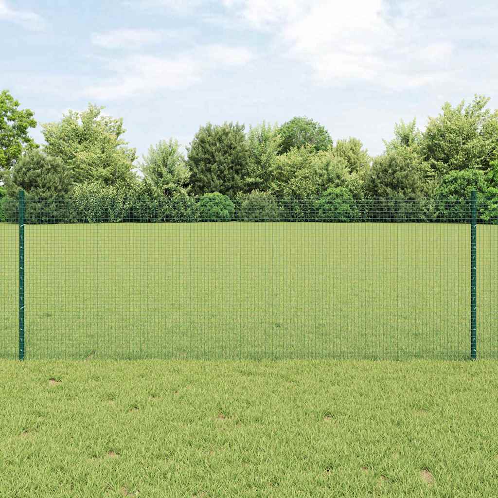 Vidaxl hek met paal groen 0,8 x 10 m staal en pvc