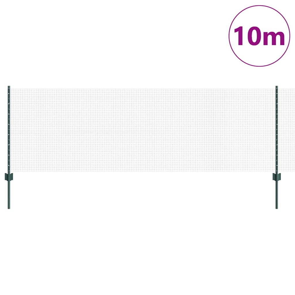 Vidaxl hek met paal groen 0,8 x 10 m staal en pvc