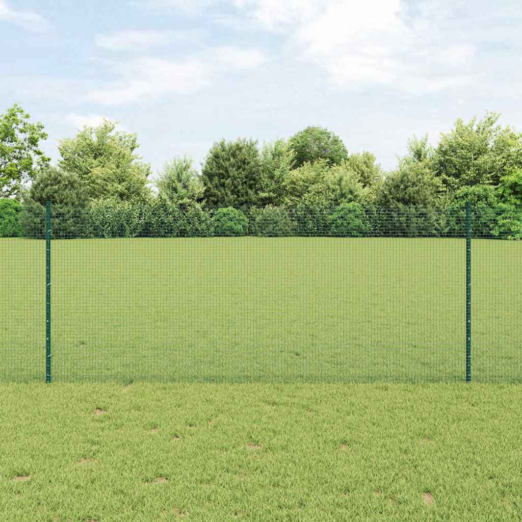 Vidaxl hek met paal groen 1 x 10 m staal