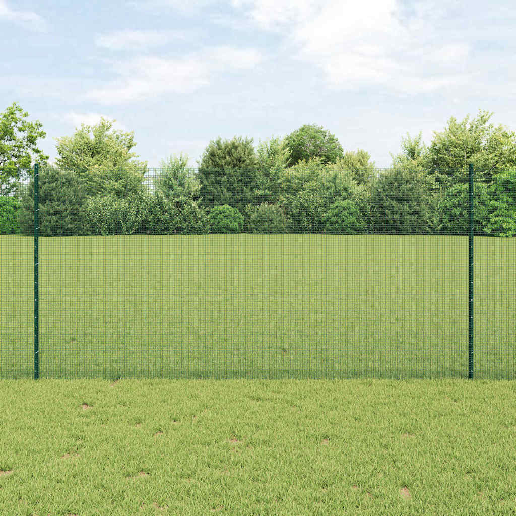Vidaxl hek met paal groen 1,2 x 10 m staal en pvc
