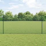 Vidaxl hek met paal groen 1,2 x 10 m staal en pvc